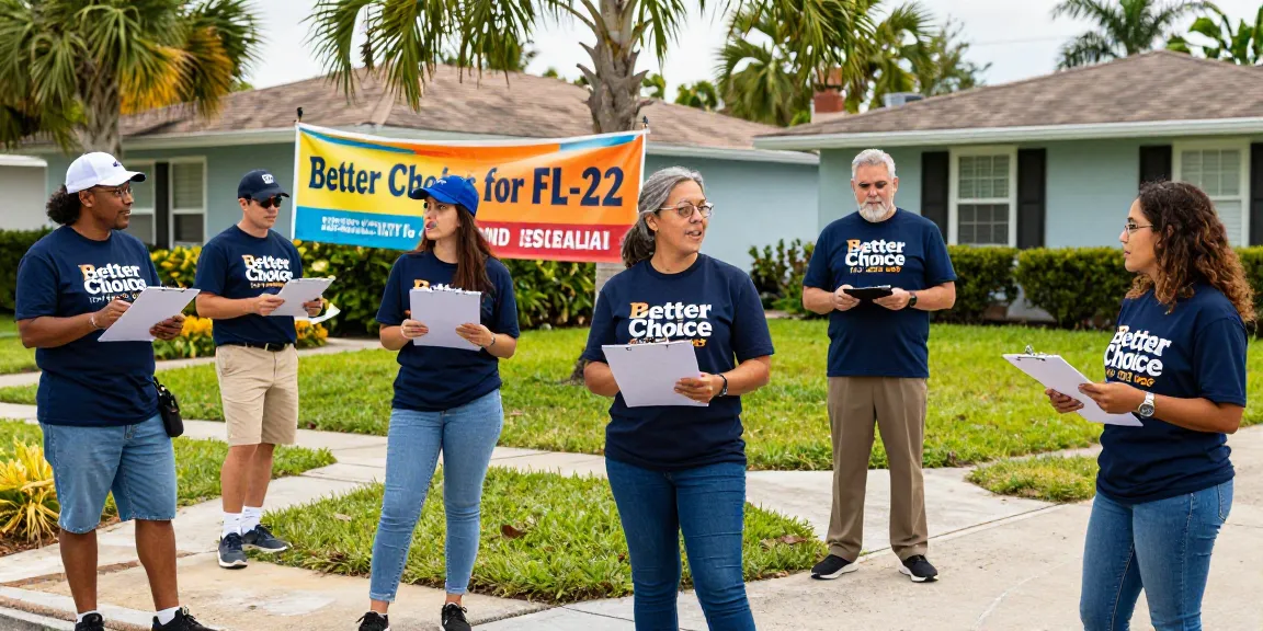 Volunteers engaging in a political campaign for Casey Askar in Florida.